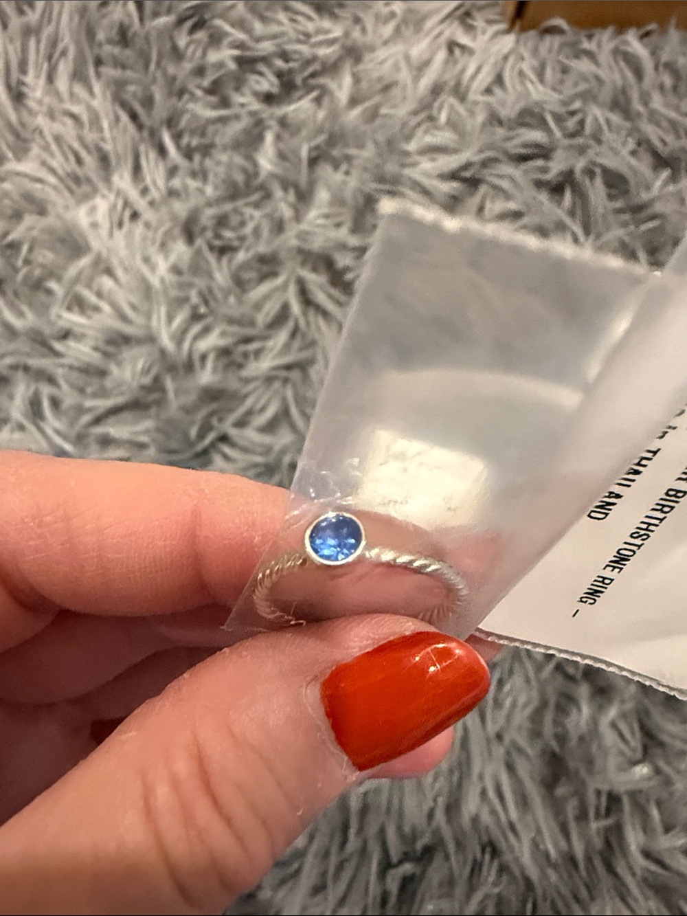 Touchstone Crystal Silver Ring with Bright Sapphire Stone